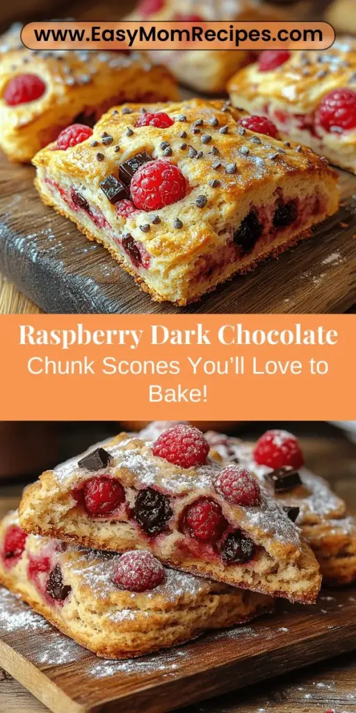 Discover the delightful Raspberry Dark Chocolate Chunk Scones that perfectly blend tart raspberries with rich dark chocolate for a treat that's both comforting and elegant. This easy-to-follow recipe ensures tender, flaky scones that are perfect for breakfast, brunch, or afternoon tea. Whether served warm with coffee or as a picnic snack, these scones are a delicious way to elevate any meal. Enjoy the joy of baking and impress your friends and family with this lovely pastry!