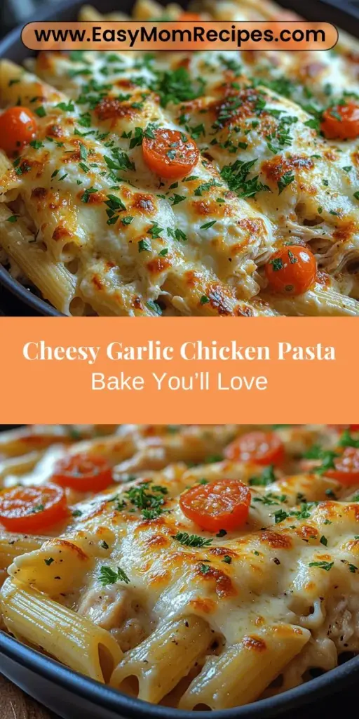 Indulge in the comforting flavors of Cheesy Garlic Delight: Garlic Parmesan Chicken Pasta Bake, a perfect dish for any occasion. This creamy and cheesy pasta bake combines tender rotisserie chicken, al dente penne, and rich garlic to create an irresistible meal that brings people together. With options for easy customization, step-by-step preparation, and delicious serving suggestions, this recipe is sure to become a favorite for cozy family dinners or special gatherings. Enjoy every delicious bite!