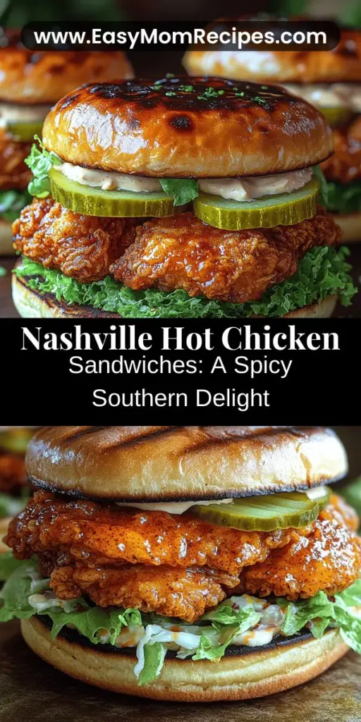 Dive into the spicy goodness of Nashville Hot Chicken Sandwiches with this homemade recipe that captures the essence of Southern cuisine. This iconic dish features perfectly marinated, crispy fried chicken drizzled with a fiery sauce, all nestled in a soft brioche bun. Experience the rich history and bold flavors that make this sandwich a must-try. Perfect for casual gatherings or impressing guests, it's sure to elevate any meal! Get ready to savor each delicious bite of this comfort food classic.