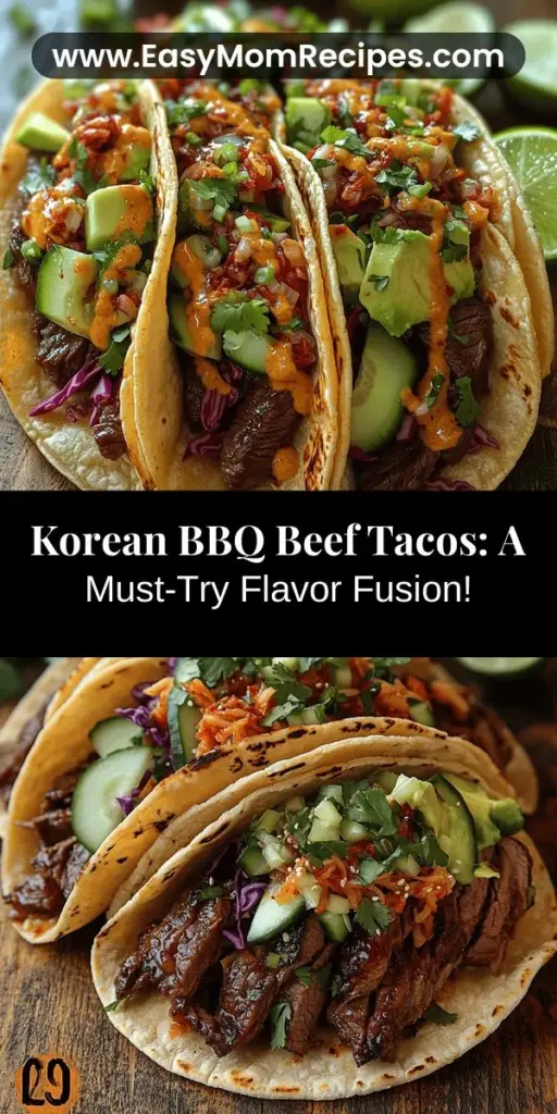 Discover the mouthwatering fusion of Korean BBQ and traditional tacos with this Korean BBQ Beef Taco recipe. Indulge in tender, marinated beef grilled to perfection, wrapped in warm tortillas, and topped with vibrant ingredients like crunchy cabbage, creamy avocado, and a zesty spicy kimchi slaw. Perfect for any occasion, these tacos elevate your meal experience and tantalize your taste buds. Try this unique dish that beautifully blends cultures for a flavorful adventure!