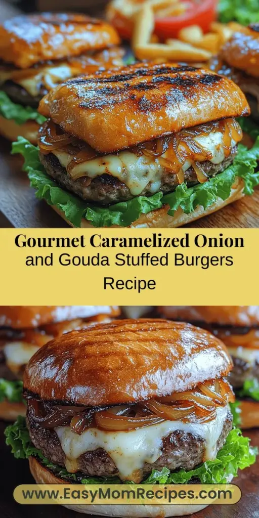 Elevate your burger game with these irresistible Caramelized Onion & Gouda Stuffed Burgers! This gourmet delight blends succulent ground beef with sweet caramelized onions and creamy Gouda cheese, guaranteeing a flavor explosion in every bite. Perfect for summer barbecues or cozy family dinners, this recipe guides you through caramelizing onions, forming juicy patties, and cooking them to perfection. Impress your guests and enjoy an unforgettable meal that combines rich tastes and satisfying textures!