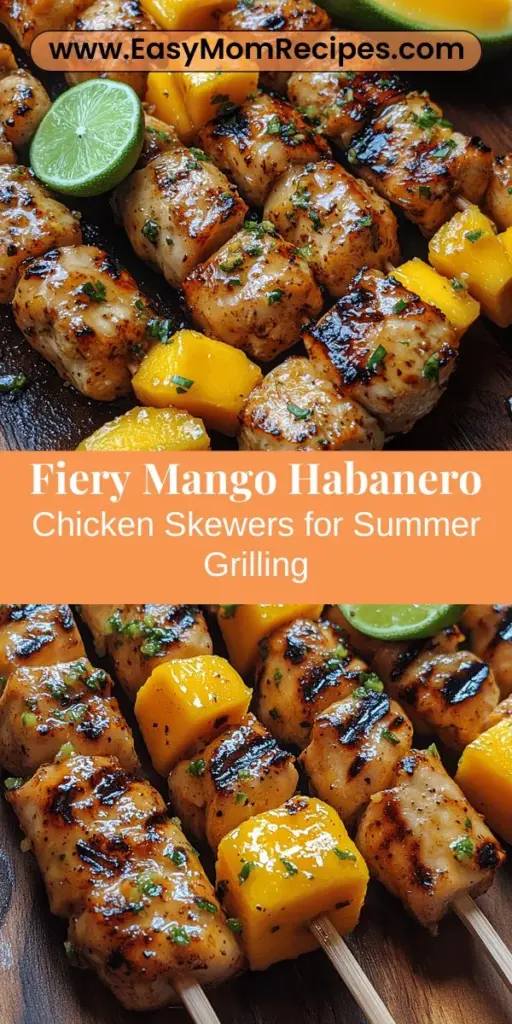 Get ready for a culinary adventure this summer with Spicy Mango Habanero Chicken Skewers! This delicious dish combines the sweetness of ripe mango with the fiery kick of habanero peppers, perfect for backyard barbecues or cozy dinners. Made with juicy chicken thighs marinated in a flavorful mix of spices and grilled to perfection, these skewers are sure to impress your guests and elevate your grilling game. Add a tropical twist to your meals today!