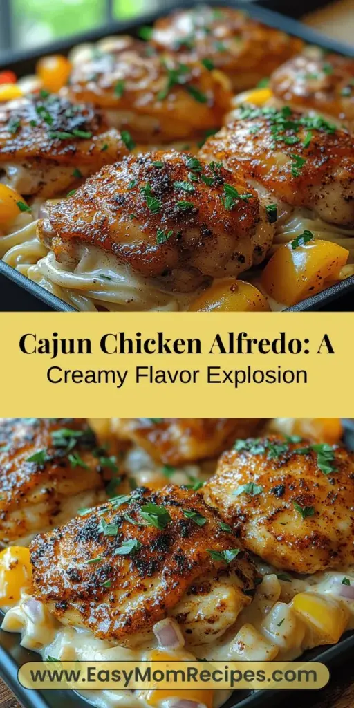 Discover a flavorful fusion of Cajun and Italian cuisine with Cajun Chicken Alfredo Delight. This slow-cooked dish combines tender chicken thighs seasoned with bold Cajun spices, creamy Alfredo sauce, and vibrant bell peppers and onions. Perfect for busy weeknights or special occasions, it offers a mouthwatering twist on comfort food that’s easy to prepare. Impress your family and friends with this hearty meal that reflects the vibrant essence of Cajun cooking!