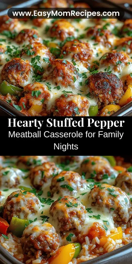 Discover the ultimate comfort food with Stuffed Pepper Meatball Casserole, a dish that combines the beloved flavors of stuffed peppers with the heartiness of meatballs and a cheesy topping. Perfect for busy weeknights or cozy family dinners, this recipe is filled with protein, fiber, and essential vitamins. With its versatility, you can easily tailor the ingredients to meet various dietary preferences. Gather your loved ones and enjoy a delicious, wholesome meal that’s sure to please everyone at the table.