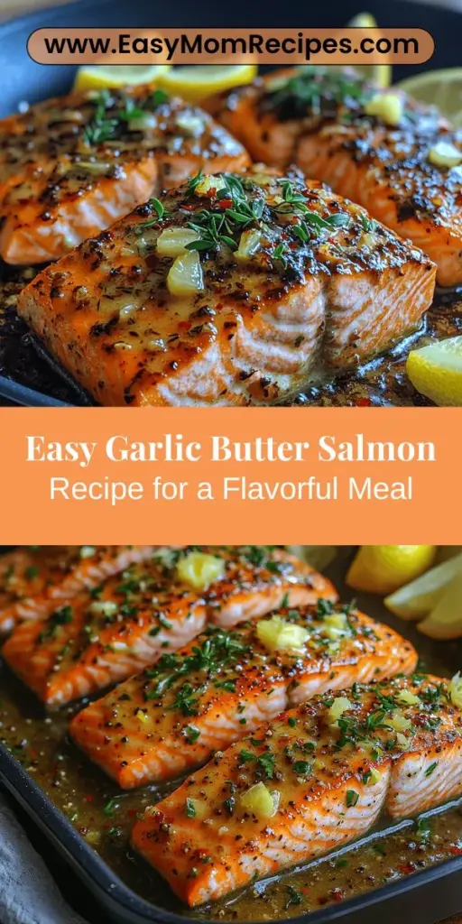 Discover the mouthwatering Garlic Butter Salmon recipe that transforms this nutritious fish into a gourmet meal in no time. This simple dish combines fresh salmon with rich garlic and butter for a flavor explosion that's both satisfying and healthy. Packed with omega-3 fatty acids, this recipe not only delights your taste buds but also supports your wellness. Perfect for any occasion, elevate your dining with easy preparation and creative serving ideas that will impress your guests. Whether you’re cooking for family or hosting friends, Garlic Butter Salmon is a dish everyone will love. Dive into this culinary adventure and enjoy the benefits of delicious, wholesome ingredients.