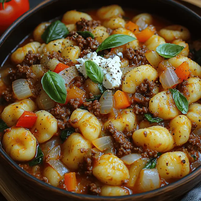 In the fast-paced world we live in, one-pot meals have emerged as a culinary lifesaver, combining convenience with rich flavors. Imagine being able to whip up a meal in a single pot that not only saves time on cooking and clean-up but also delivers a comforting and hearty dish that satisfies the entire family. Enter the "One Pot Gnocchi Delight with Meat & Feta" – a delectable fusion of tender gnocchi, savory meat, and creamy feta that’s perfect for busy weeknights or casual gatherings.