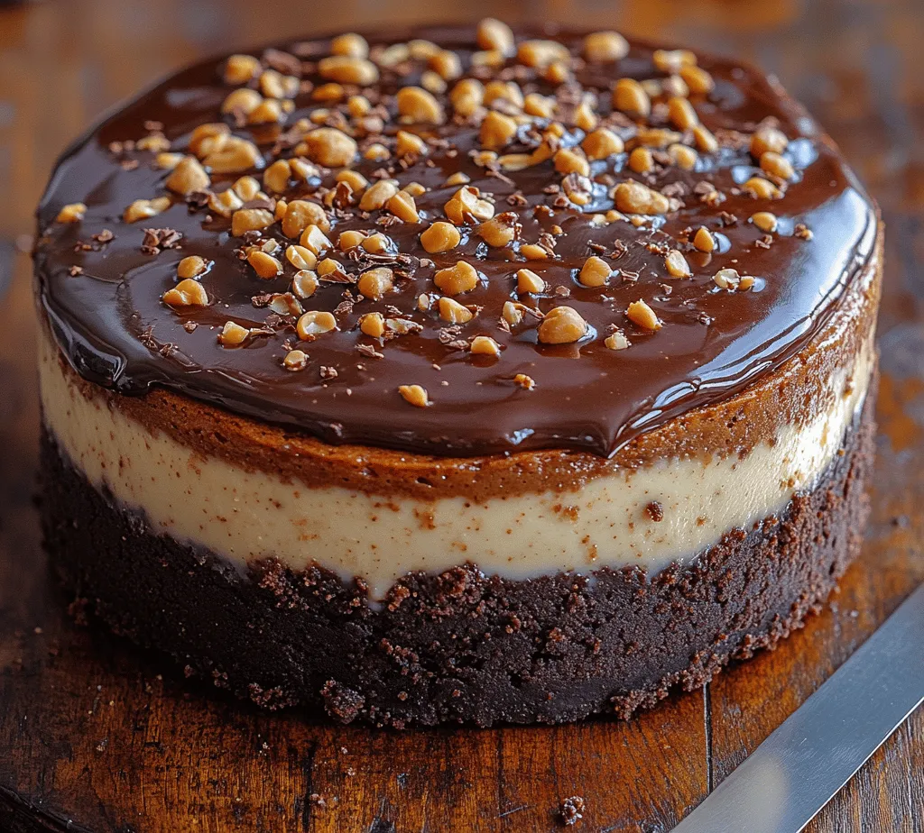 If you’re searching for a show-stopping dessert that combines indulgence with rich flavors, look no further than the decadent peanut butter brownie cheesecake. This treat takes the best elements of a classic brownie and elevates them with a creamy cheesecake layer infused with smooth peanut butter. The result is a deliciously satisfying dessert that perfectly balances sweetness, creaminess, and the irresistible taste of chocolate and peanut butter.