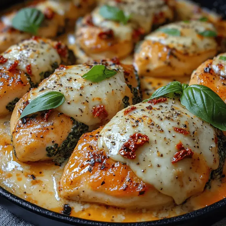 When it comes to comfort food that also impresses, few dishes can rival the deliciousness of Cheesy Spinach & Sun-Dried Tomato Stuffed Chicken Breast. This dish not only captures the essence of home-cooked warmth but also elevates it with a medley of flavors that are sure to please any palate. The combination of creamy cheese, vibrant spinach, and tangy sun-dried tomatoes creates a filling that is both rich and refreshing, making each bite a delightful experience.