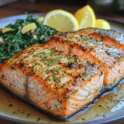 Welcome to a culinary adventure with our Vibrant Lemon Herb Salmon with Spinach Sizzle! This delightful dish marries the succulent texture of fresh salmon with the vibrant flavors of zesty lemon and aromatic herbs, creating a meal that not only pleases the palate but also nourishes the body. In a world where health-conscious eating is becoming increasingly important, incorporating nutrient-rich ingredients like salmon and spinach into your diet is a delicious way to elevate your meals.