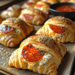 If you’re on the hunt for a quick, delicious, and crowd-pleasing snack or appetizer, look no further than Mozzarella Pepperoni Croissant Rolls. These delightful bites combine the flaky, buttery goodness of crescent roll dough with gooey mozzarella cheese and savory pepperoni, creating a perfect harmony of flavors and textures. Whether it’s a casual family gathering, a spirited game night, or a festive party, these croissant rolls are sure to impress your guests and leave everyone reaching for more.