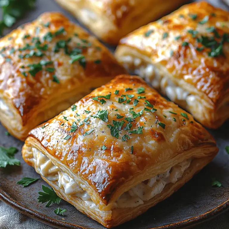 Using shredded rotisserie chicken is one of the most convenient choices you can make when preparing Chicken Alfredo Crazy Puffs. It not only saves time but also adds a robust flavor profile that complements the creamy Alfredo sauce. The pre-cooked chicken ensures tenderness and juiciness, allowing you to focus on creating the delectable filling without the hassle of cooking chicken from scratch. Plus, rotisserie chicken is widely available in grocery stores, making it an accessible ingredient for busy cooks.