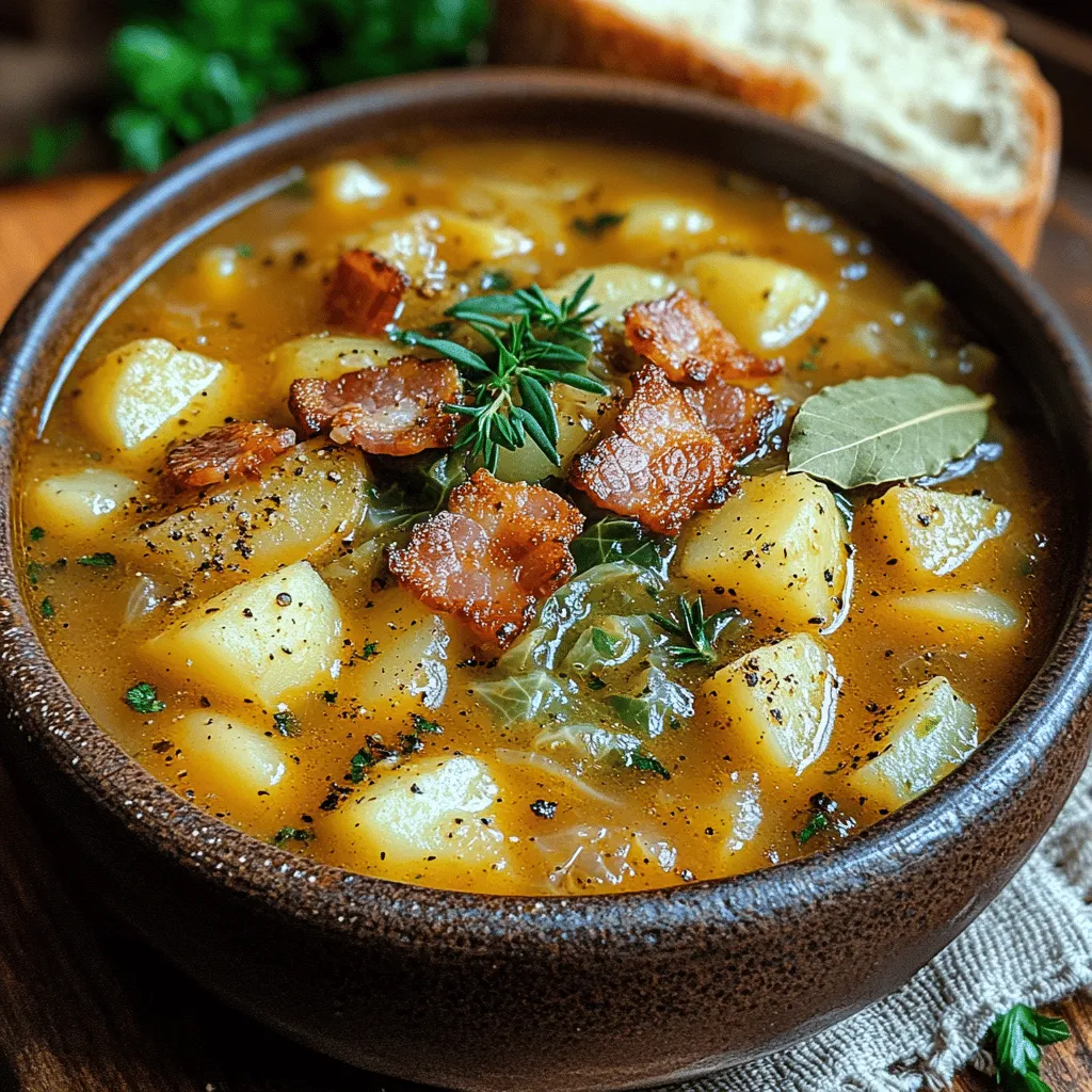 Irish cuisine is celebrated for its hearty comfort foods, offering a warm embrace in every bite. With a rich history steeped in tradition, Irish meals often center around wholesome ingredients that are both filling and nutritious. One such delightful dish is the Hearty Irish Bacon, Cabbage, and Potato Soup, a classic that embodies the spirit of Irish cooking. This soup is not only a flavor-packed experience but also a dish that is rich in nutritional benefits, making it a perfect choice for anyone looking to indulge in a comforting meal.