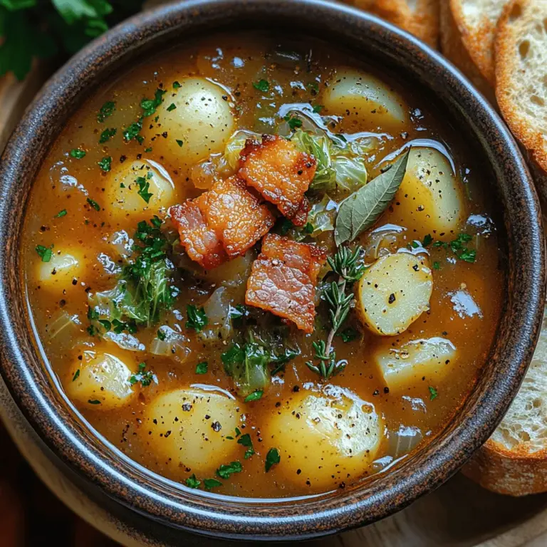 Irish cuisine is celebrated for its hearty comfort foods, offering a warm embrace in every bite. With a rich history steeped in tradition, Irish meals often center around wholesome ingredients that are both filling and nutritious. One such delightful dish is the Hearty Irish Bacon, Cabbage, and Potato Soup, a classic that embodies the spirit of Irish cooking. This soup is not only a flavor-packed experience but also a dish that is rich in nutritional benefits, making it a perfect choice for anyone looking to indulge in a comforting meal.