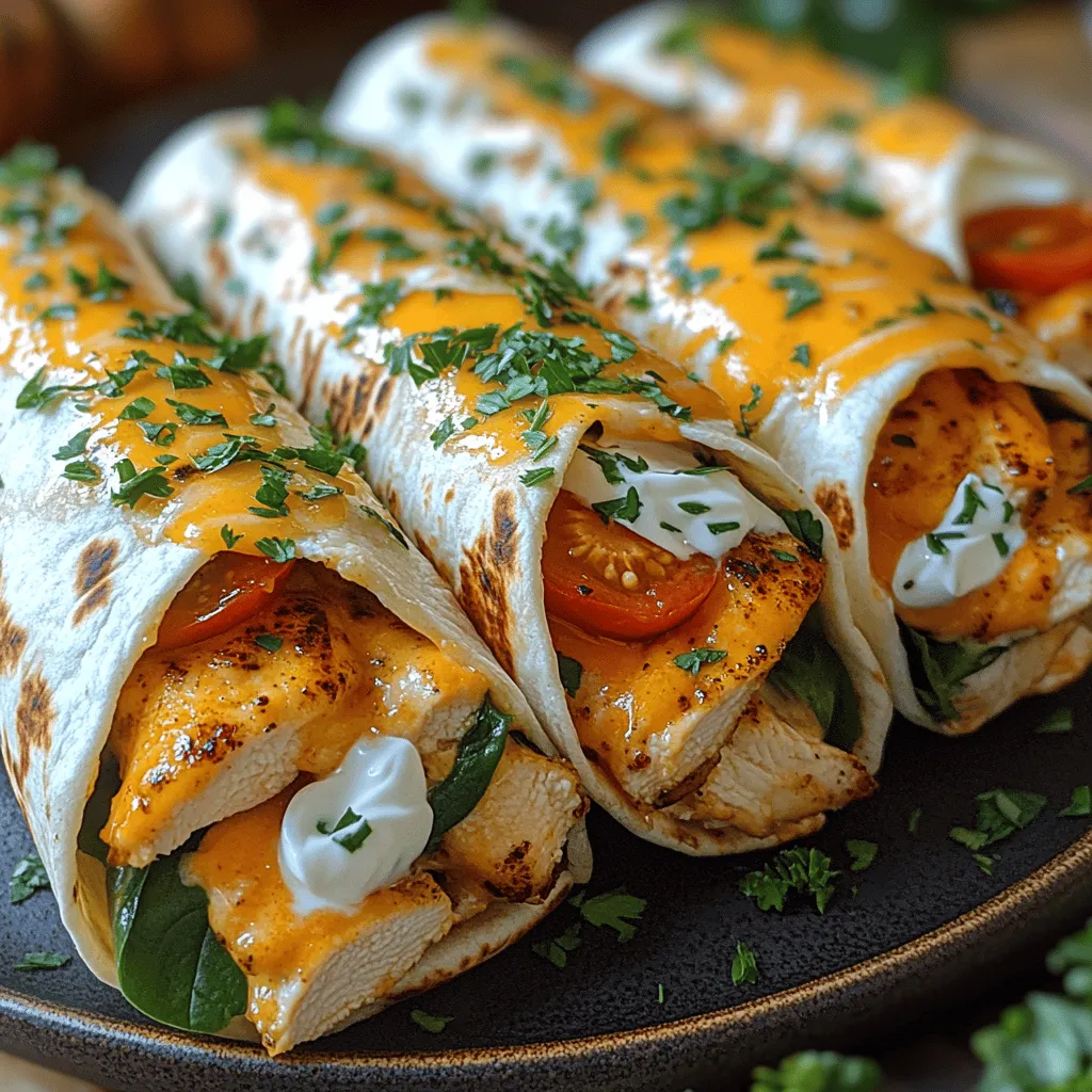 In today's fast-paced world, finding a meal that is both quick to prepare and packed with flavor can often feel like a daunting task. Enter Cheesy Garlic Chicken Wraps, the perfect solution for busy weeknights or casual gatherings with friends and family. This delightful recipe combines tender, marinated chicken with melted cheese and fresh vegetables, all wrapped up in a soft tortilla. Not only is this dish satisfying to the palate, but it also offers a variety of textures and flavors that make it a hit with both adults and kids alike.