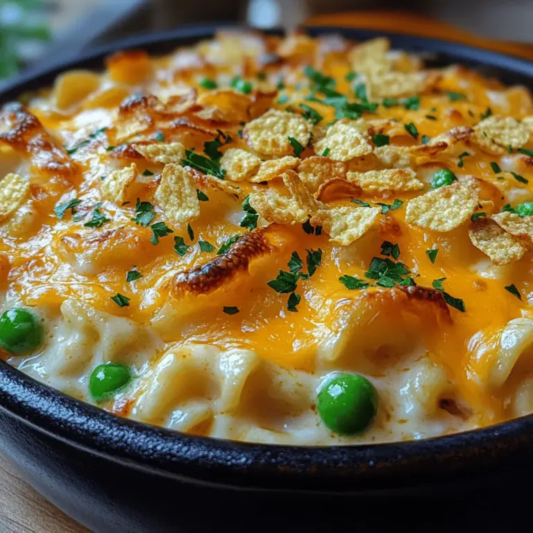 Cheesy Tuna Noodle Casserole is a classic dish that has graced many family tables for generations. Renowned for its comforting qualities, this casserole embodies the essence of home-cooked meals, making it a beloved choice for both busy weeknights and cozy gatherings. Its creamy texture, coupled with the delightful flavors of tuna and cheese, creates a dish that is not only satisfying but also evokes a sense of nostalgia for many.