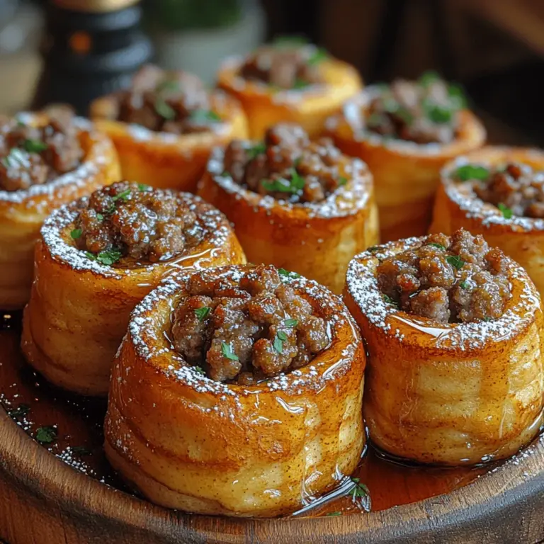 One of the key reasons why Sausage French Toast Roll-Ups have become a favorite among breakfast enthusiasts is their irresistible flavor profile. The combination of savory and sweet elements creates a mouthwatering experience that tantalizes the taste buds. The juicy, seasoned breakfast sausage brings a hearty, savory note, while the French toast batter imparts a gentle sweetness that balances out the dish beautifully.