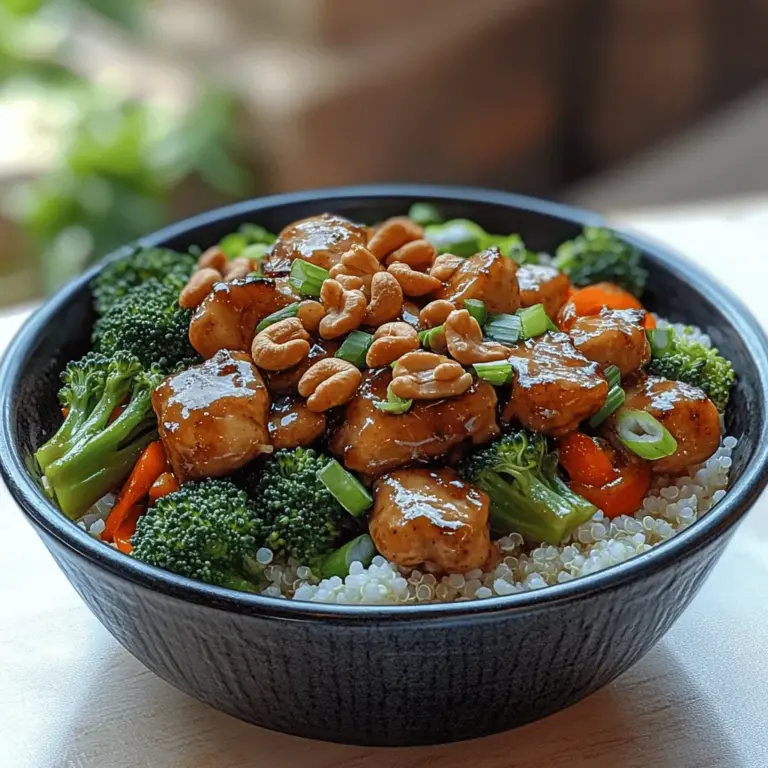 If you’re looking for a dish that’s not only mouthwatering but also combines a medley of flavors, the Spicy Sweet & Savory Cashew Chicken is an excellent choice. This beloved recipe brings together tender chicken, crunchy cashews, and vibrant vegetables, all enveloped in a rich, flavorful sauce. The unique balance of sweet, spicy, and savory elements creates a dish that tantalizes the taste buds and satisfies the palate, making it a favorite among food enthusiasts.