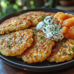 Crispy German Kartoffelpuffer, often referred to as potato pancakes, represent a delightful fusion of simplicity and tradition in the world of culinary comfort food. With their golden-brown color and satisfying crunch, these pancakes are not just a dish but an experience that captures the heart of gatherings, celebrations, and everyday meals alike. Originating from Germany, Kartoffelpuffer is made primarily from grated potatoes and onions, mixed with a few basic ingredients to create a dish that is both versatile and deeply satisfying. Whether enjoyed as a side dish, a main course, or even a snack, Kartoffelpuffer bring a sense of nostalgia and warmth to the dining table.