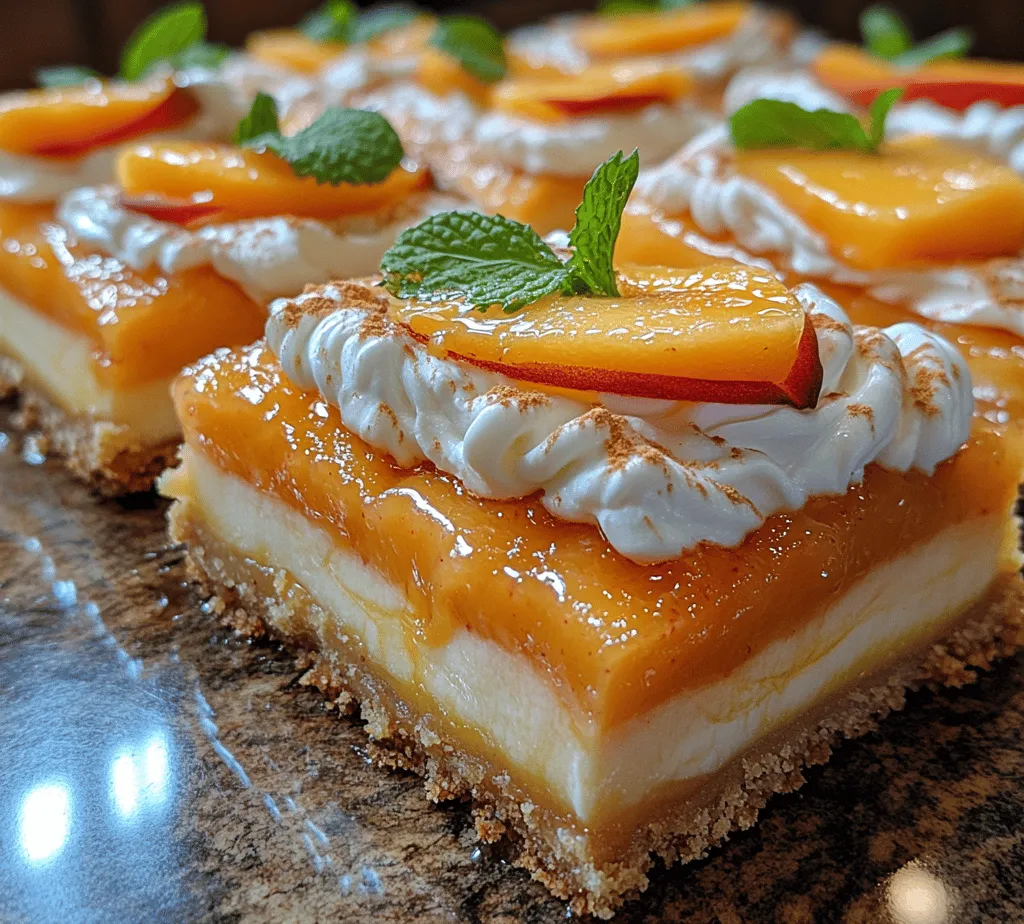 As summer rolls in, the air becomes perfumed with the sweet scent of ripening peaches, enticing dessert lovers everywhere. Peach desserts have long held a special place in culinary traditions, celebrated for their juicy sweetness and vibrant flavor. Among these delightful treats, Peachy Delight Cream Bars stand out as a unique and refreshing dessert that captures the essence of summer in every bite. These bars feature a buttery crust that cradles a luscious peach filling and is topped with a smooth, creamy layer, making them an irresistible choice for family gatherings, picnics, or simply to enjoy at home on a warm afternoon.