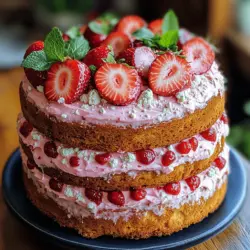 If you're looking for a dessert that perfectly captures the essence of summer, look no further than the Strawberry Bliss Cake. This delightful cake is a true celebration of flavors, combining the natural sweetness of fresh strawberries with a light, airy cake and a rich, creamy frosting. Its vibrant colors and delightful taste make it an ideal centerpiece for various occasions, from birthdays and anniversaries to casual summer gatherings and picnics. With each slice, you’ll be treated to a burst of strawberry goodness that will make you and your guests come back for seconds—and thirds!