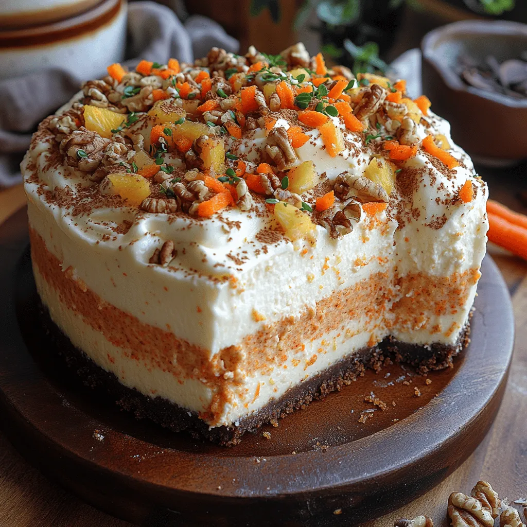 If you're on the lookout for a dessert that perfectly marries the rich, spiced goodness of carrot cake with the creamy indulgence of cheesecake, then look no further than the Heavenly Carrot Cake Cheesecake. This delightful fusion dessert not only tantalizes the taste buds but also satisfies the soul with its unique combination of flavors and textures. With the warm spices of cinnamon and nutmeg from the carrot cake layer harmonizing beautifully with the velvety smoothness of the cheesecake, this dessert is sure to become a favorite at any gathering or special occasion.