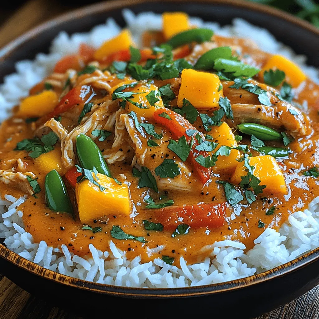 Imagine a dish that transports you to sun-soaked beaches while delivering the comforting warmth of a homemade curry. Enter the Tropical Mango and Coconut Curry Chicken, a delightful fusion of tropical flavors that brings together the sweetness of ripe mangoes and the creamy richness of coconut milk, all enveloping tender chicken thighs. This dish is not only a treat for the taste buds but also a visual feast, with its vibrant colors and aromatic spices. Perfect for family dinners or gatherings, this curry is sure to impress.