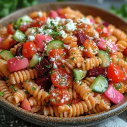 Pasta salads have become a staple in summer dining, offering a delightful way to enjoy fresh ingredients while keeping meals light and satisfying. As the sun shines brighter and gatherings become more frequent, a vibrant pasta salad can be the star of any picnic or potluck. "Pretty in Pink Pasta Salad" stands out from the crowd, not just for its eye-catching hue but also for its robust flavor and health-conscious ingredients. This salad is a celebration of colors and tastes, making it a go-to dish that appeals to both the eyes and the palate.
