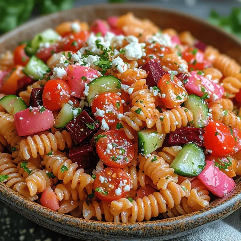 Pasta salads have become a staple in summer dining, offering a delightful way to enjoy fresh ingredients while keeping meals light and satisfying. As the sun shines brighter and gatherings become more frequent, a vibrant pasta salad can be the star of any picnic or potluck. "Pretty in Pink Pasta Salad" stands out from the crowd, not just for its eye-catching hue but also for its robust flavor and health-conscious ingredients. This salad is a celebration of colors and tastes, making it a go-to dish that appeals to both the eyes and the palate.