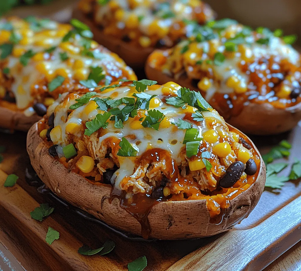 Are you looking for a delicious, wholesome, and visually appealing dish that can serve as a hearty meal or a crowd-pleasing appetizer? Look no further than BBQ Chicken Stuffed Sweet Potatoes! This delightful dish combines the natural sweetness of baked sweet potatoes with savory, smoky BBQ chicken, topped with melty cheese and fresh garnishes. It's not just a feast for the taste buds; it's also a nutritional powerhouse packed with vitamins and protein.
