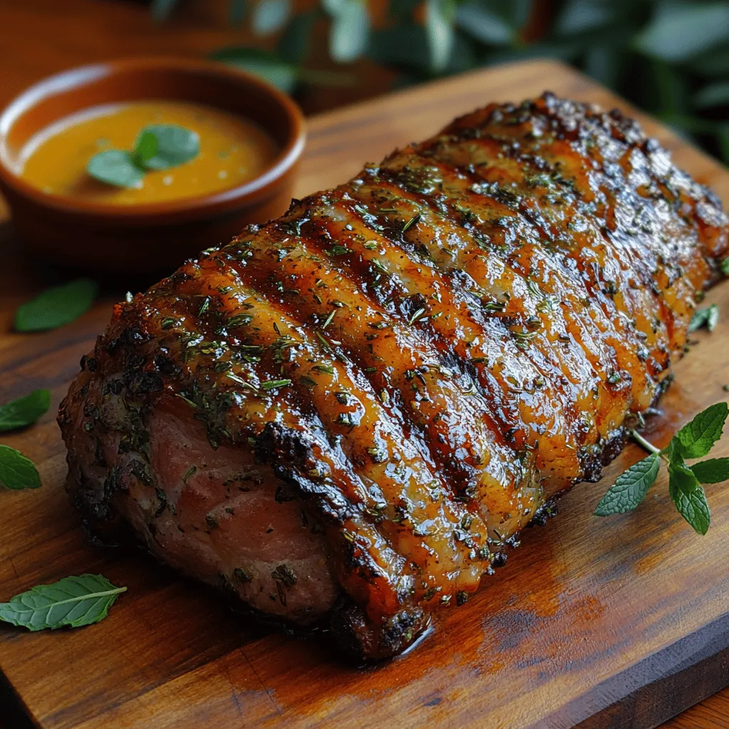 The Savory Herb-Crusted Roast Leg of Lamb with Fresh Mint Sauce is a glorious centerpiece dish that brings a touch of elegance and heartiness to any special occasion or family gathering. This recipe is not only a feast for the senses but also a celebration of flavors that perfectly balances the rich, succulent taste of lamb with the refreshing zing of mint sauce. The herb crust adds a delightful texture and depth, making this dish an absolute crowd-pleaser.