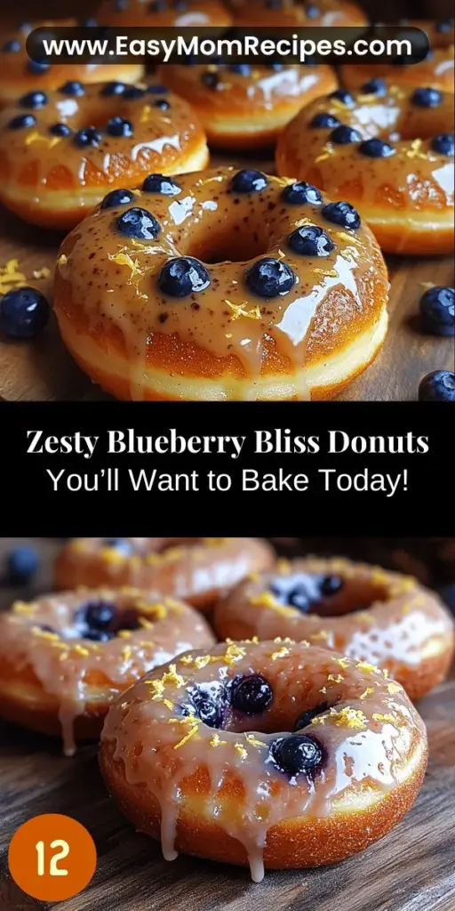 Discover the joy of baking with Zesty Blueberry Bliss Donuts! This delightful recipe combines juicy blueberries and zesty lemon for a deliciously light treat. Baked, not fried, these donuts offer a healthier alternative without sacrificing flavor. Perfect for breakfast, snacks, or special occasions, they’re easy to whip up and incredibly satisfying. With tips for ingredient swaps and a tasty lemon glaze, this recipe is a must-try for anyone who loves homemade goodies. Enjoy the sweet aroma and the delightful taste of these irresistible donuts!