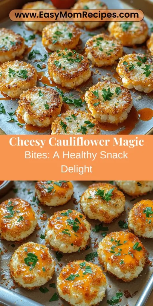 Discover the delicious and nutritious Cheesy Cauliflower Magic Bites, the perfect healthy snack for any occasion. These bite-sized treats transform cauliflower into a cheesy delight, making them ideal for vegetarians and gluten-free eaters alike. Packed with vitamins, flavor, and easy to prepare, they can be served as appetizers, party snacks, or quick bites at home. Elevate your snacking game with this creative recipe and enjoy the scrumptious benefits of wholesome ingredients!