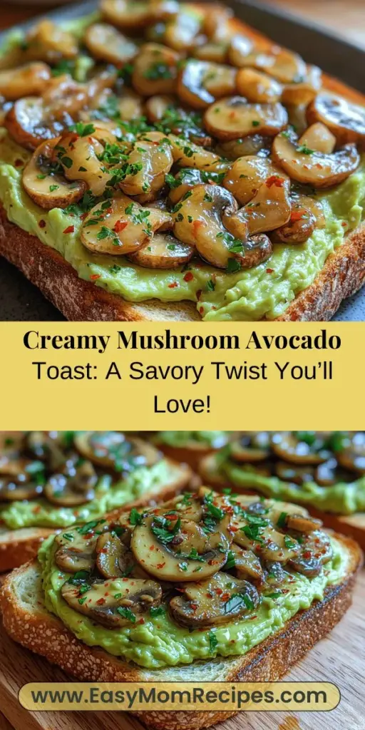 Elevate your breakfast game with a delicious twist on the classic avocado toast! This creamy mushroom smashed avocado toast combines rich, sautéed mushrooms with the smoothness of mashed avocado for a satisfying meal that's both nutritious and easy to prepare. Learn about the health benefits of each ingredient and follow our step-by-step guide to make this gourmet dish at home. Perfect for brunch with friends or a delightful snack any time of day!