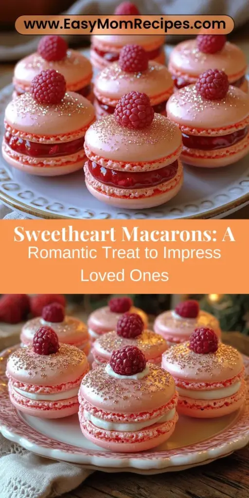 Discover the enchanting world of Sweetheart Macarons with this delightful recipe! These elegant French treats, shaped like hearts, are perfect for expressing love during special occasions. Made from almond flour and filled with luscious raspberry buttercream, they boast a delicate texture and vibrant colors. Follow the step-by-step guide to master the macaron-making process, impressing your loved ones with these charming confections. Perfect for Valentine's Day or any romantic celebration!