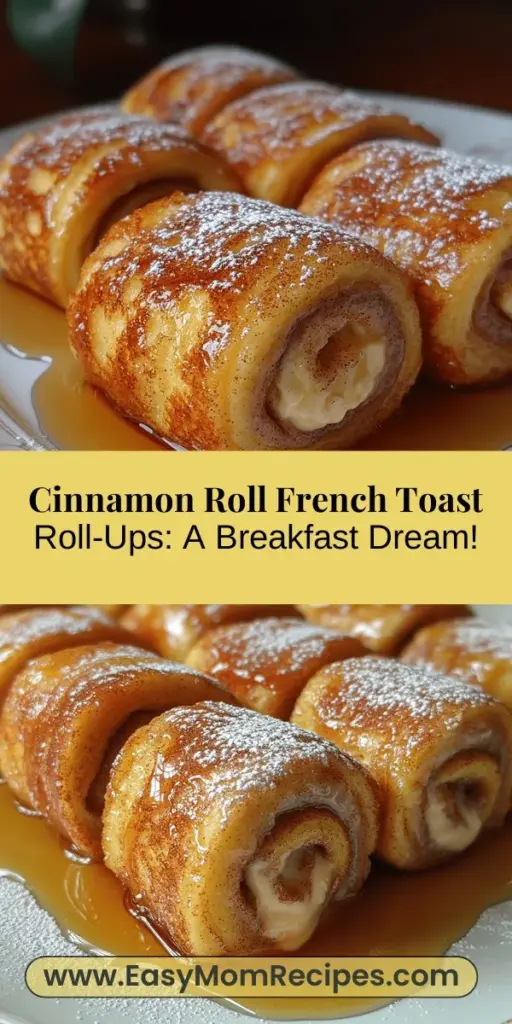 Start your mornings with a delightful twist on two favorites by making Cinnamon Roll French Toast Roll-Ups! This easy recipe combines the cozy richness of cinnamon rolls with the creamy comfort of French toast, creating a breakfast treat that is visually stunning and scrumptiously satisfying. With simple ingredients and quick steps, it's the perfect way to create sweet memories in the kitchen. Impress family and friends with this irresistible dish that's great for any occasion!