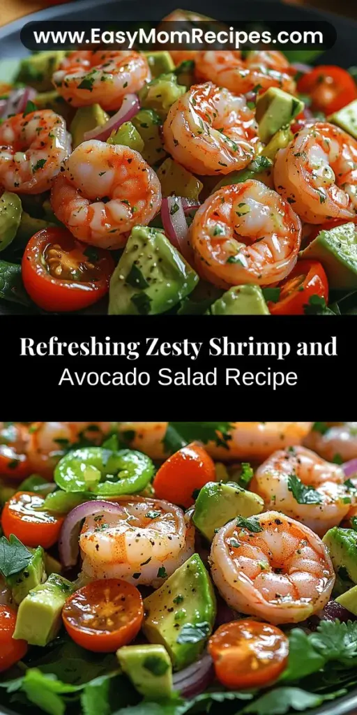 Discover the refreshing taste of our Zesty Shrimp and Avocado Salad, a perfect blend of succulent shrimp, creamy avocado, and colorful vegetables, all tossed in a zesty lime dressing. Quick and easy to prepare, this salad is ideal for light lunches or summer gatherings. Learn about the nutritional benefits of shrimp and avocados, along with step-by-step instructions to create this delightful dish. Elevate your meals with this vibrant, health-packed salad!