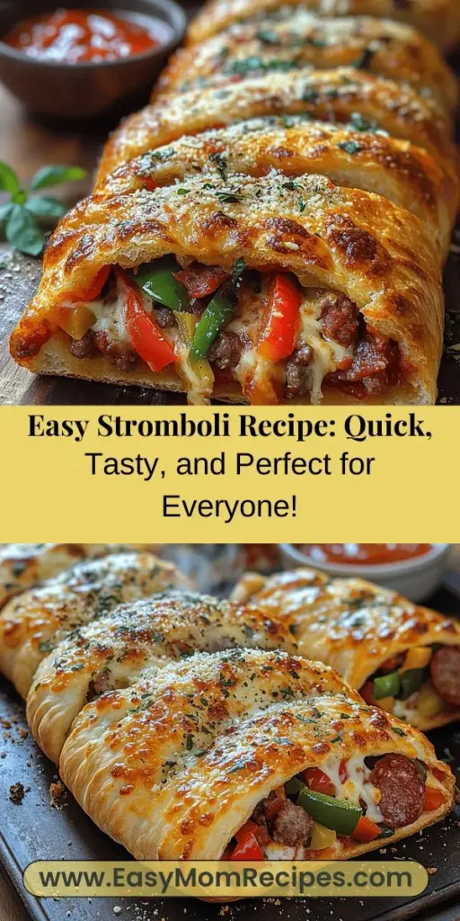Discover the joy of making Quick & Tasty Easy Stromboli, a delightful Italian-American dish perfect for any occasion. This recipe transforms the classic flavors of pizza into a portable, rolled treat that's easy to customize. With minimal prep time and endless filling options like pepperoni, ham, or veggies, you'll impress your family and friends effortlessly. Dive into this savory creation and elevate your meal time with a delicious homemade Stromboli!