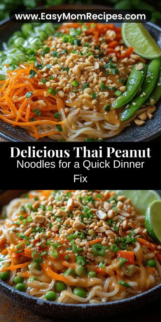 Discover the vibrant flavors of Thai cuisine with this delicious Thai Peanut Noodles recipe! Perfect for a quick weeknight dinner or a satisfying lunch, this dish features chewy rice noodles coated in a rich, creamy peanut sauce. With fresh vegetables adding color and crunch, it’s a healthy meal option that's easy to customize. Learn about its ingredients, preparation steps, and even tips for meal prep. Dive into Thai culinary traditions and create a delightful dish at home!