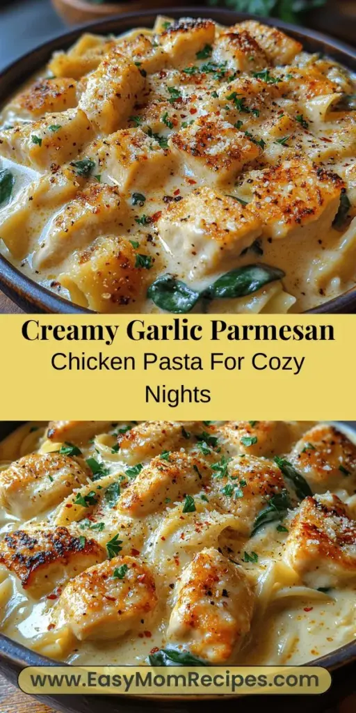 Dive into the delicious world of Creamy Garlic Parmesan Chicken Pasta, a perfect comfort food that brings warmth to any meal. This dish features tender chicken and pasta enveloped in a rich, creamy garlic sauce, making it a favorite for family dinners or date nights. Learn about the key ingredients and easy preparation steps that make this indulgent dish both satisfying and approachable. Discover how to customize it to suit different tastes, ensuring everyone can enjoy this culinary delight. Embrace the joy of cooking and create lasting memories around the dinner table with this creamy pasta perfection.
