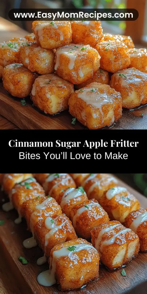Indulge in the warm, sweet delight of Cinnamon Sugar Apple Fritter Bites! Perfect for any occasion, these bite-sized treats combine fresh apples with a crispy, golden exterior and a flavorful cinnamon sugar coating. This guide will walk you through choosing the best apples, creating a light batter, and frying to perfection. Whether served at gatherings or enjoyed solo, these fritters are a must-try comfort food that everyone will adore. Get ready to impress your family and friends with this delicious recipe!
