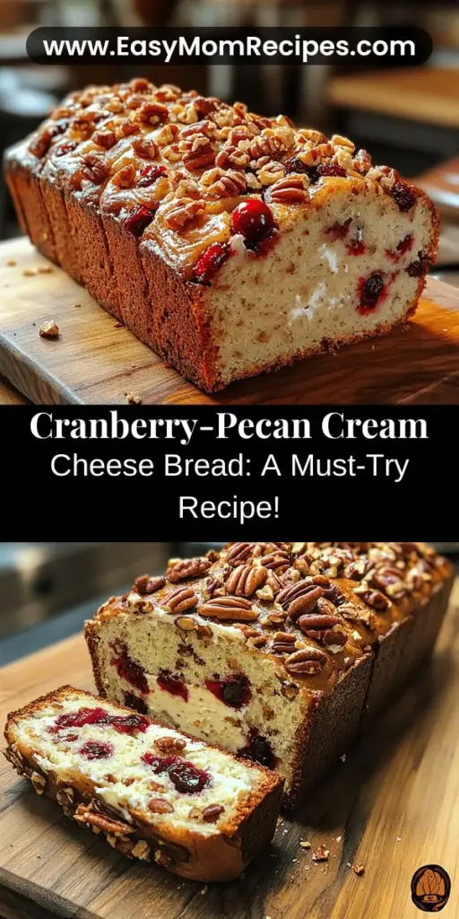 Discover the delightful blend of flavors in Cranberry-Pecan Cream Cheese Bread! This unique recipe combines tart cranberries and crunchy pecans in a rich cream cheese batter, creating a moist, irresistible loaf perfect for breakfast, snack time, or special gatherings. Each bite is a delicious contrast of sweet and savory, making it a true crowd-pleaser. Easy to make and versatile, this bread is sure to become a favorite in your baking repertoire!