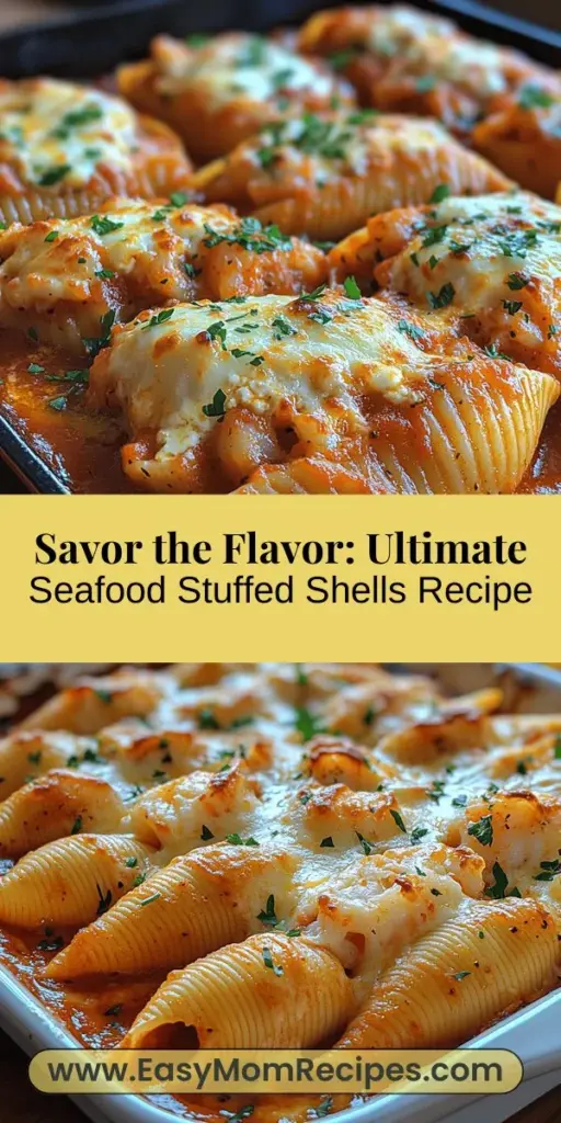 Discover the ultimate comfort food with this Ultimate Seafood Stuffed Shells recipe. Filled with a mouthwatering blend of shrimp, crab, and scallops, and enveloped in creamy ricotta and mozzarella, these stuffed shells are perfect for impressing guests or enjoying a cozy family dinner. With a rich marinara sauce and a golden cheese topping, this dish is loaded with flavor and texture. Elevate your dining experience with this delightful seafood pasta treat.
