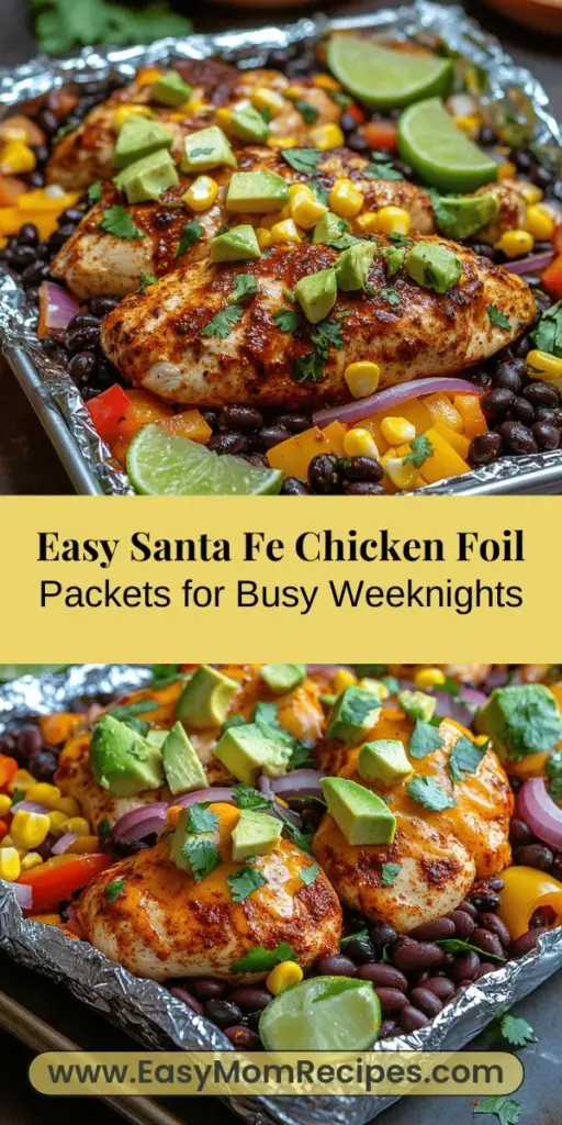 Discover the convenience and flavor of Santa Fe Chicken Foil Packets! This easy meal combines the essence of Southwestern cuisine with wholesome ingredients like chicken, black beans, and colorful vegetables. Perfect for grilling or baking, these one-pan delights promise minimal cleanup and maximum flavor. Packed with protein and fiber, they're both healthy and satisfying. Elevate your dining experience with vibrant tastes and effortless preparation for family dinners or outdoor gatherings.