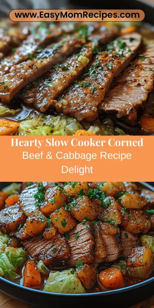 Experience the comfort of Savory Slow Cooker Corned Beef & Cabbage, a classic dish perfect for family dinners and celebrations. This hearty meal combines tender corned beef, sweet carrots, and vibrant cabbage, all slow-cooked to perfection. The ease of the slow cooker allows flavors to meld beautifully, creating a rich and satisfying feast. Discover step-by-step preparation tips, ingredient insights, and presentation ideas that will elevate your dining experience. Enjoy a nutritious and delicious dish that brings warmth to your table!