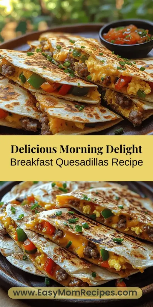 Start your day off right with Morning Delight Breakfast Quesadillas, a delicious and nutritious meal that combines protein-packed eggs, colorful veggies, and melted cheese in a crispy tortilla. This versatile breakfast option is quick to prepare and can be customized to suit any taste, making it perfect for busy mornings or leisurely weekends. Whether enjoyed at home or on-the-go, these quesadillas provide a satisfying burst of flavor and energy to fuel your day ahead.