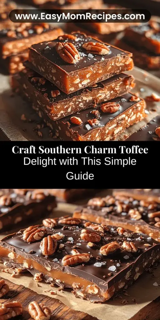 Dive into the heart of Southern desserts with this step-by-step guide to crafting Southern Charm Toffee Delight. Discover the rich flavors of butter, sugar, sea salt, and vanilla that come together to create a perfect balance of sweetness and crunch. Make memories as you stir, pour, and top your toffee with chocolate and pecans. This classic treat is ideal for family gatherings or a sweet indulgence after a long day. Embrace the joy of homemade toffee!