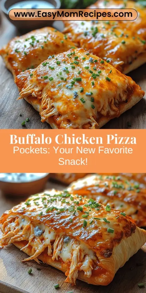 Discover the ultimate snack or meal with Buffalo Chicken Pizza Pockets, where the bold flavors of buffalo chicken meet convenient, cheesy dough. Perfect for game days, casual gatherings, or quick weeknight dinners, these tasty pockets are a fun twist on a classic favorite. With simple ingredients like shredded rotisserie chicken, spicy buffalo sauce, and gooey mozzarella, they're easy to make and utterly delicious. Get ready to impress your family and friends with this flavorful fusion!