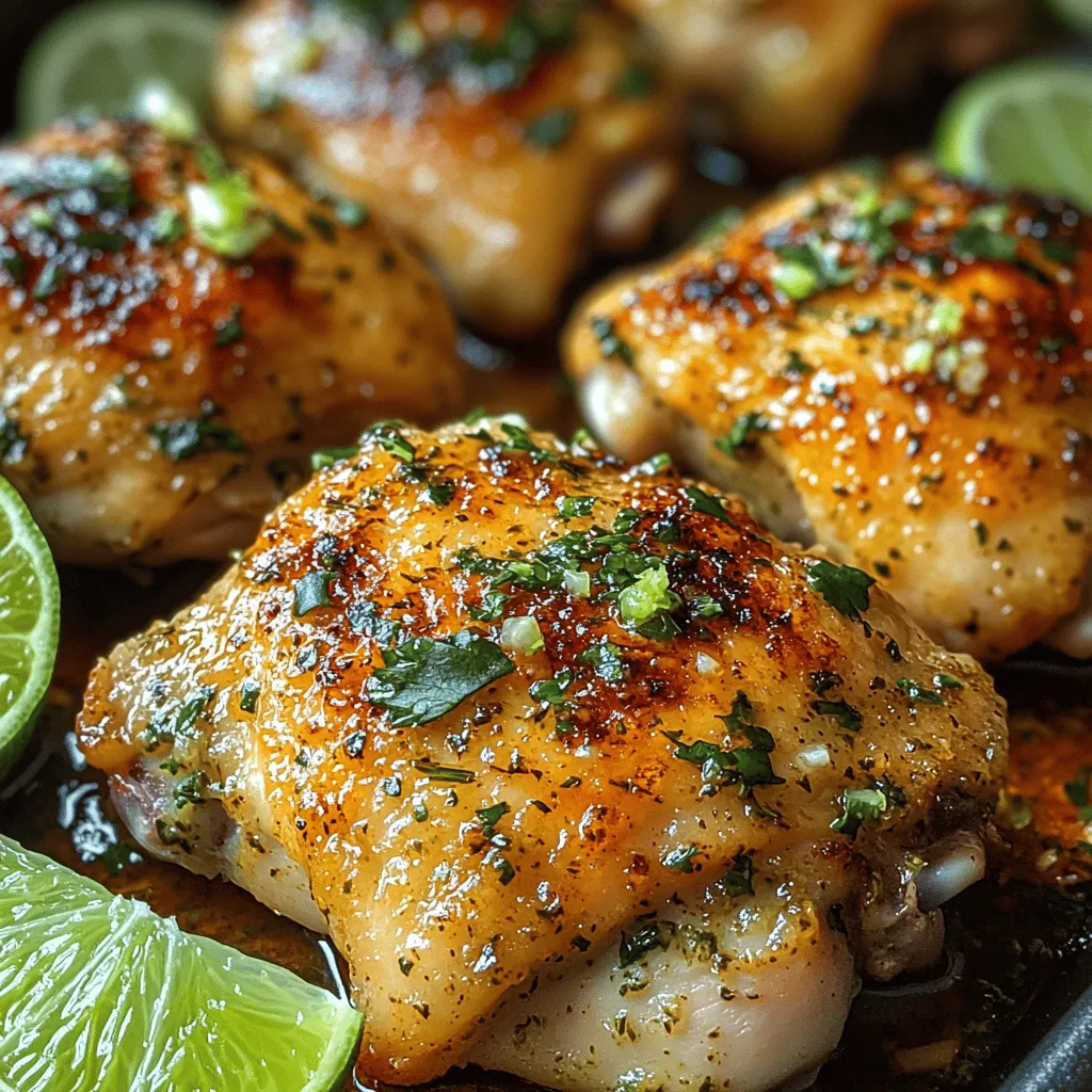 If you're looking for a dish that’s bursting with flavor while being simple to prepare, Crispy Cilantro Lime Chicken Thighs should be at the top of your list. This delightful recipe combines the zesty brightness of fresh lime and vibrant cilantro, creating a taste experience that elevates the humble chicken thigh into a culinary masterpiece. The crispy skin and juicy meat make this dish not only appealing to the eyes but also an absolute treat for the palate.