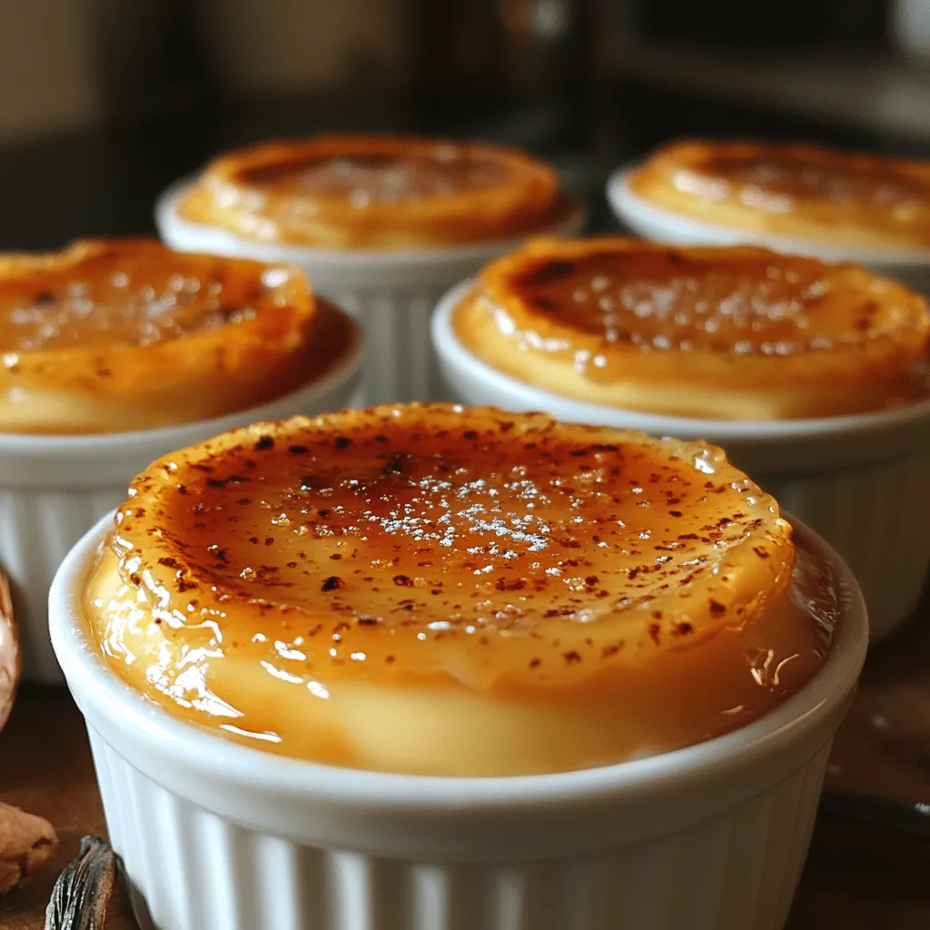 To create the perfect custard base for your vanilla bean crème brûlée, start by whisking the egg yolks. Use a mixing bowl, and separate the yolks from the whites, ensuring that no egg whites contaminate your mixture. About 4 to 6 large egg yolks will suffice for this recipe.