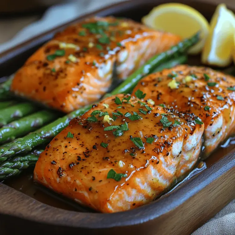 Indulging in a meal that strikes the perfect balance between sweet and savory can transform an ordinary dinner into an extraordinary culinary experience. The Sweet & Savory Honey Glazed Salmon with Asparagus is a prime example of such a dish, marrying the rich, buttery taste of salmon with the vibrant crunch of fresh asparagus. This recipe not only delights the palate but also serves as a nutritious option that can be enjoyed any night of the week or presented as a stunning centerpiece for special occasions.